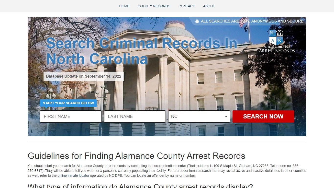 Finding Alamance County Arrest Records